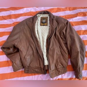 Vintage Brown Leather Jacket Members Only